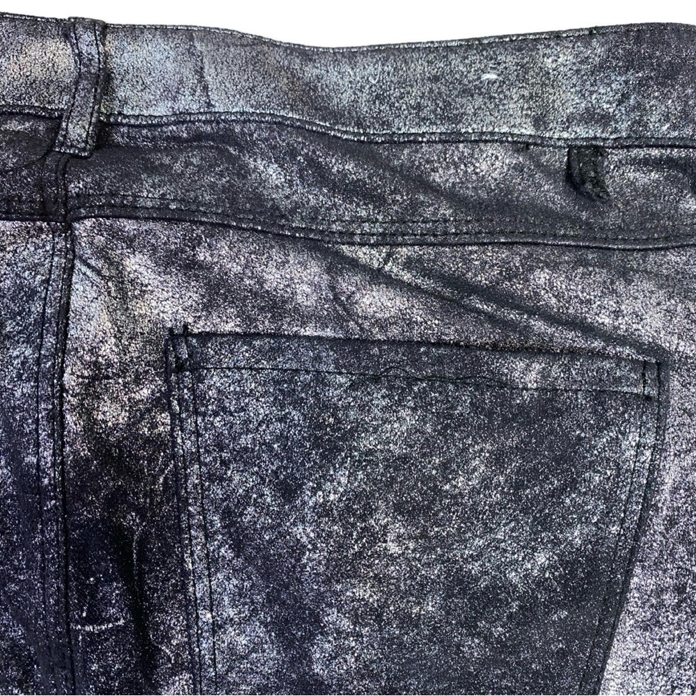⭐️ZARA Woman Premium Denim Collection Metallic Stretch Moto Leggings Pants - Picture 7 of 7